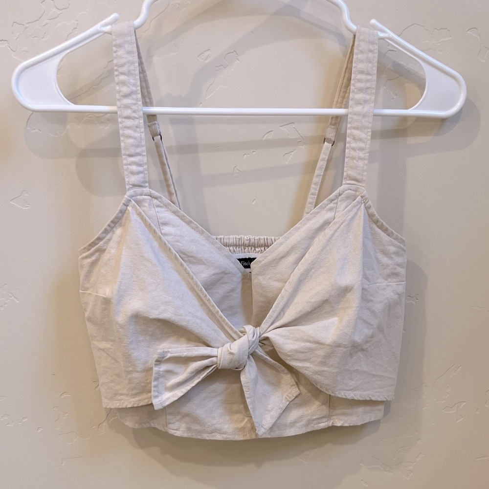 ABERCROMBIE AND FITCH cream crop top